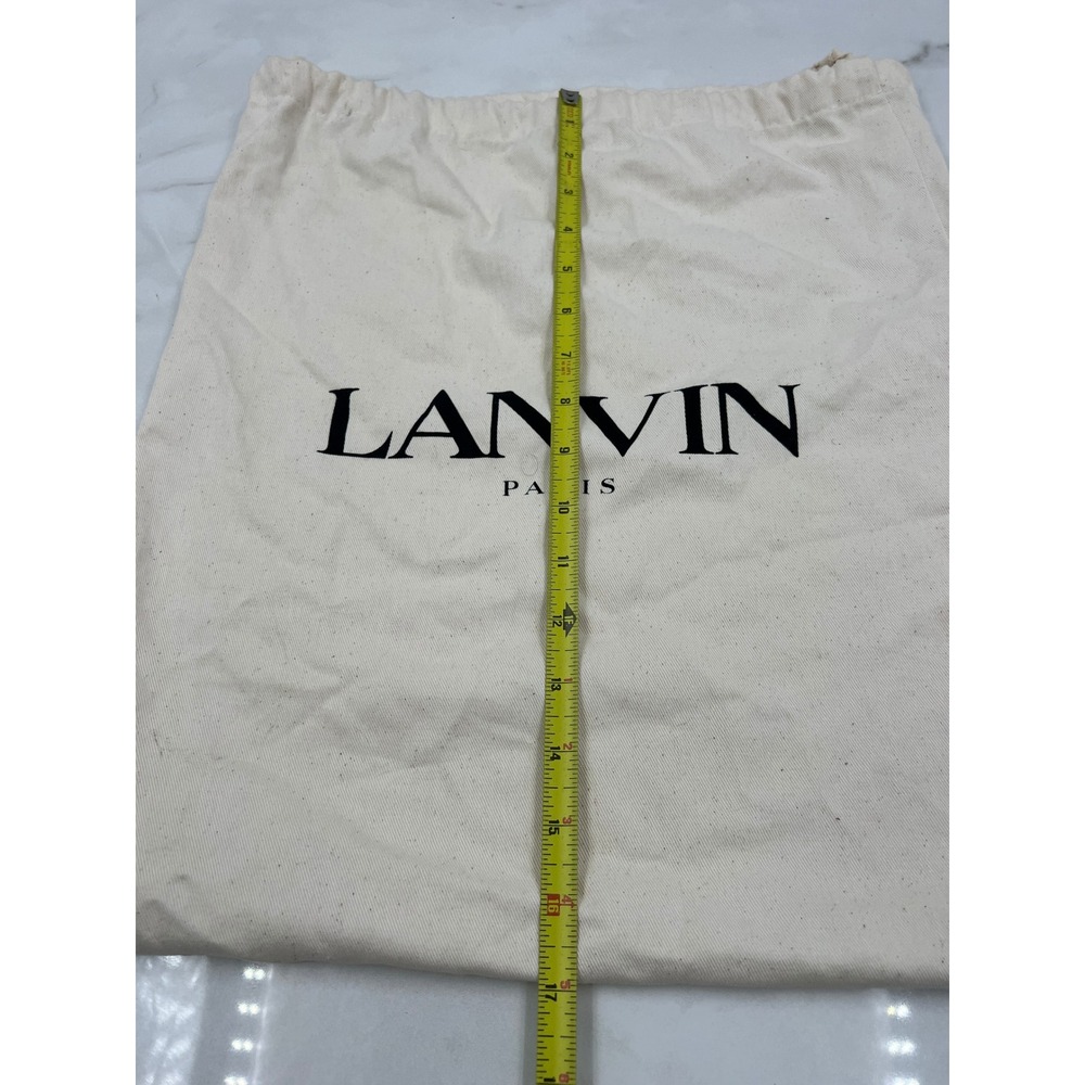 Lanvin Paris Off White Cotton Canvas Drawstring Dust Bag for Handbags Shoes - Picture 5 of 7